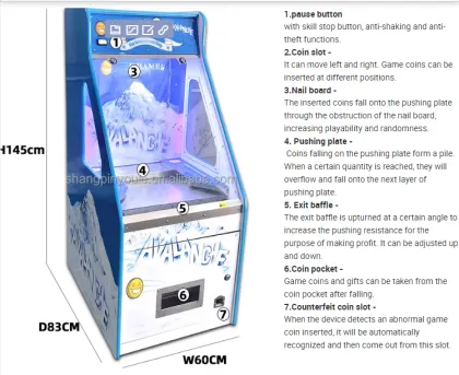 Coin Operated Games: Bonus Hole Coin Pusher Machine for Sale