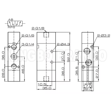 4A220-08 이중 방향 제어 공압 공기 조종사 밸브