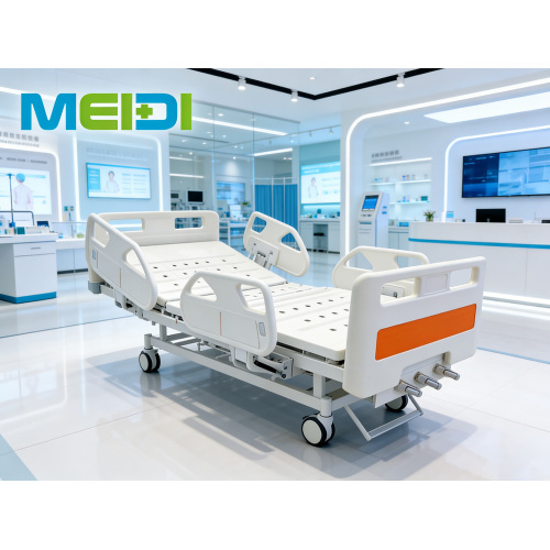 High-Sale Perforated Nursing Bed with Three Cranks & Four Guardrails