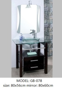 Glass basin/MDF cabinet/wooden furniture