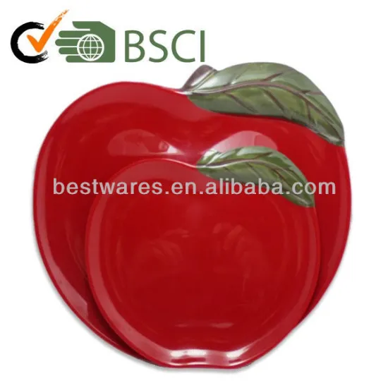 Apple shape dinner melamine plate