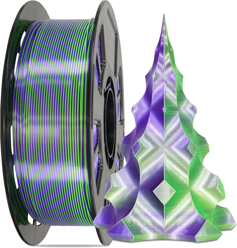 Dual-Color Silk PLA Filament 1.75mm 1KG