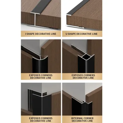 Decor Aluminum Gold Wall Profile Edging Decoration Line