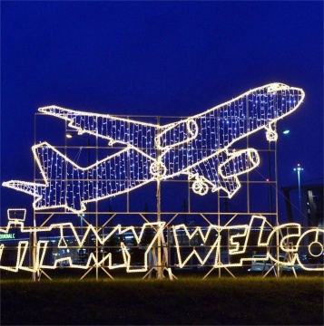 LED Airplane Motif Light Display for Outdoor Christmas Holiday