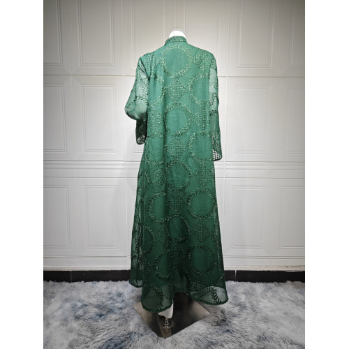 Lüks Boncuklu Payet Örgü İşlemeli Abaya