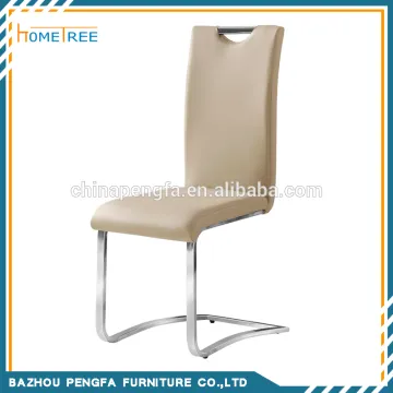 Modern Comfortable Leather Dining Chair, Metal Legs Dining Chair