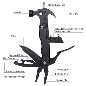 Multifunctional Pliers Survival Horn Hammer