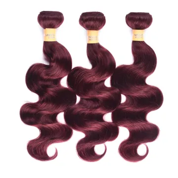 YS Human Hair Bundles Free Shipping Color 99j# Body Wave Virgin Human Hair Bundles