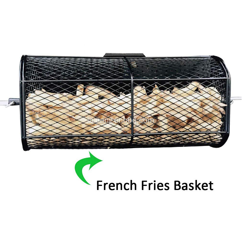Grill Franséisch Fritten Basket net-Stick Rotisonerie Kuerf