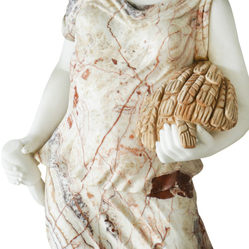 Cuatro doncellas de mármol de color mixto decoración del hogar antiguo