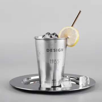 304 Stainless Steel Cup with Metal Straw
