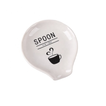 Ceramic Spoon Rest for Stove Top - White Cute Coffee Spoon Holder