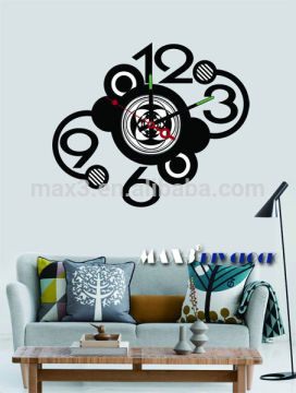 Specificial wall sticker clock different shape sticker clock for home decoration