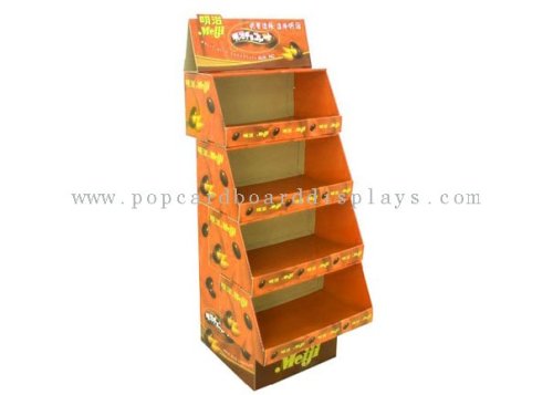 Corrugated Cardboard Display With  Shelves 4 Layers Entd048 For Standing Goods