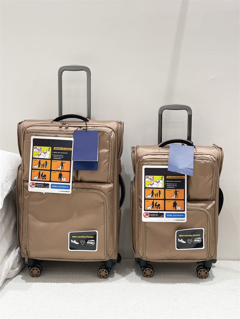 Universal Wheel Multi-Pocket Cloth Travel Cabin Bag