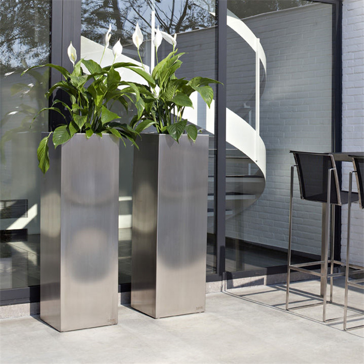 Stainless steel planters large outdoor garden pots