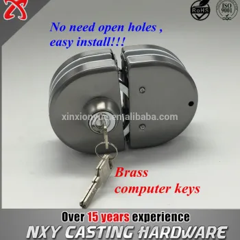 stainless steel glass door lock for 8-12mm frameless glass