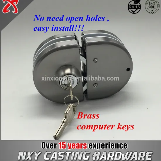 Commercial Double side open tempered glass door lock