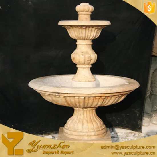 Natural Carved Two Tiered Marble Fountain
