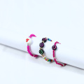 Rose-red smiley-face girl bracelet set