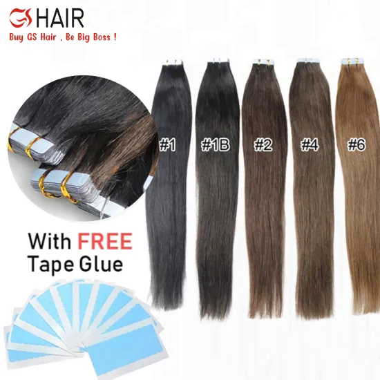 Wholesale Double Drawn Remy Skin Weft Tape Hair Extensions - 100% Human Cuticle Hair Tape-In Extensions