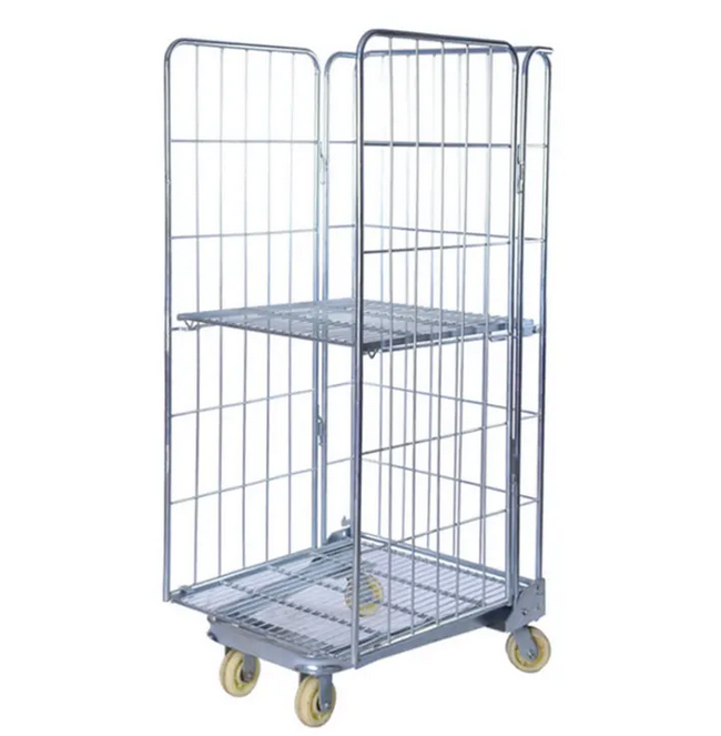 Medium Duty Metal Roll Cage Trolley Cart
