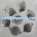 Commercio all'ingrosso imitare Ciondolo Charm connettore rotondo argento tibetano