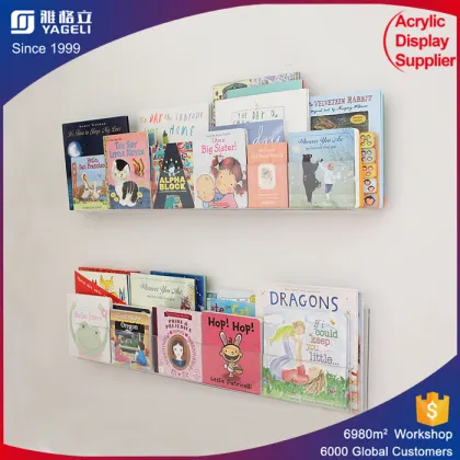 transparent clear acrylic bookshelf for home storage