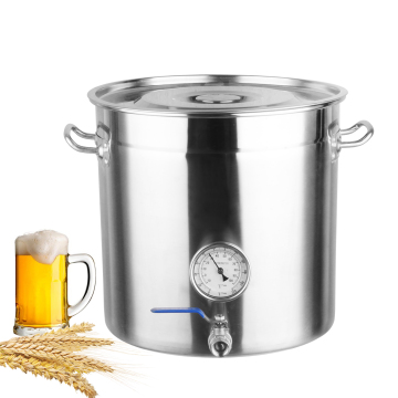 Homebrew Fermenter with Airlock Thermometer and Ball Valve