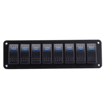 Factory Selling BUS Charger Power Socket DC 12V 24V Marine Boat Rocker 8 Gang Switch Panel Waterproof Marine Switch