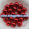 8-20MM akrylowe okrągłe błyszczące metalowe wykończone koraliki Spacer Chunky Bubblegum Beads