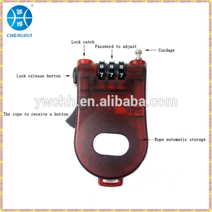 Retractable Cable Combination Lock/plastic luggage lock