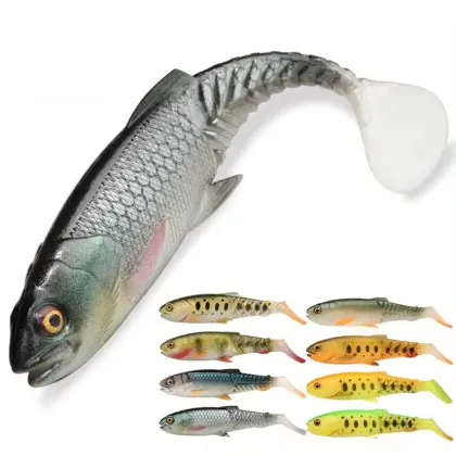 Wholesale Black Bass Lures: Artificial Shad Bait Soft Vibration Grub & Crazy Minnow