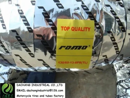 Motorcycle tire with tube ROMO pouplar pattern