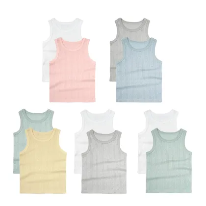 Hot Selling 100% Cotton Comfortable and Breathable Baby Sleeveless Vest Onesie for Crawling