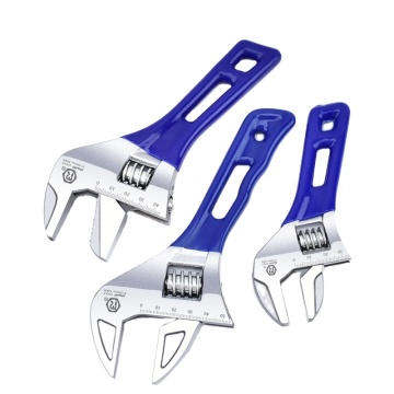 Spot wholesale plastic adjustable wrench large open spanner light pipe live dual-use bathroom wrench short handle With a wrench