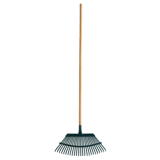 Professional Metal Gardening Rake with Long Wood Handle