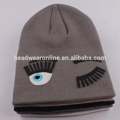 Winter Kid Knitted Cap Beanies With Big Eye Glue Chapter