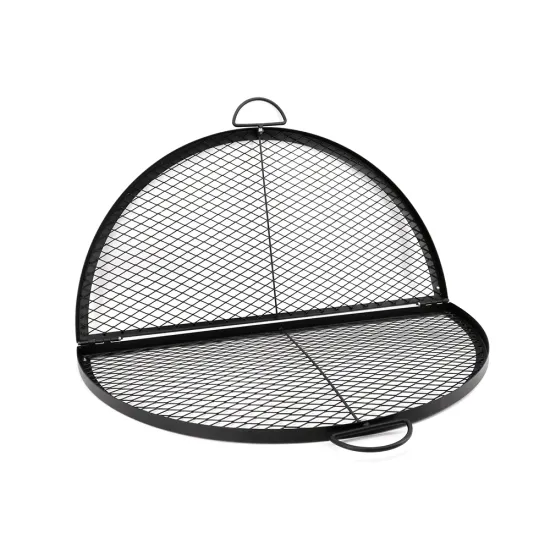 Customizable 36-inch Folding Fire Pit with Round Cooking Grill Grate for BBQ and Camping