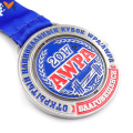 Medallas deportivas de esmalte de plata de metal personalizado