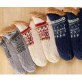 China Warmmer Cable Knitted Plush Gripper Socks Factory