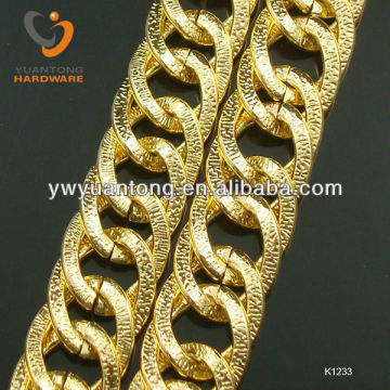 2.2-2.4mm thickness gold color flat wire double chain 20.4*15.8mm