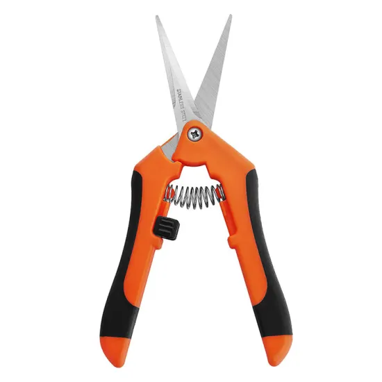 Professional Garden Pruner: Stainless Steel Orange Elbow Straight Head with Sharp Blade for Tree Trimming and Pruning