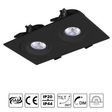 Double recessed downlight indoor