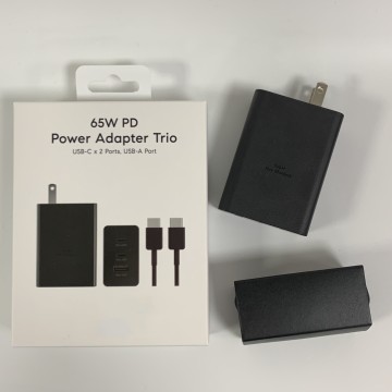Caricatore USB-C originale 65W USB-C a 3 porte Caricatore a parete di ricarica rapida per Samsung Galaxy S23/S22/S21/S20 Ultra 5G
