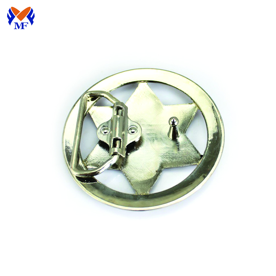 Custom round star belt buckle