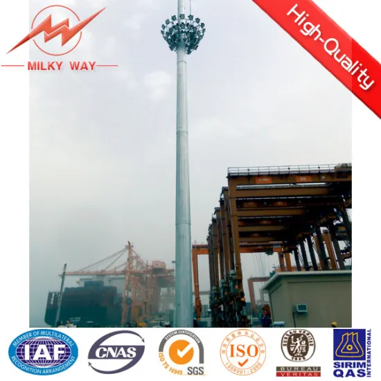 9m height conical hexagonal octagonal polygonal street light pole