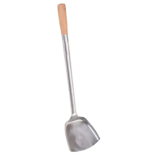 Stainless Steel Spatula turner wok utensils  with wooden handle  for cooking