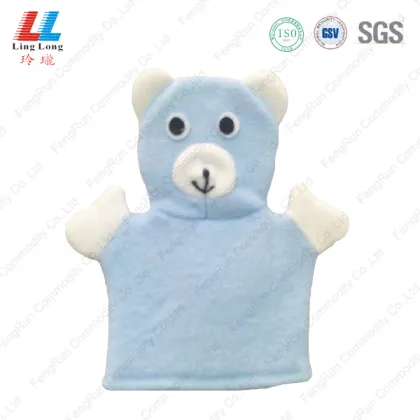 Blue bear lovely animal bath gloves