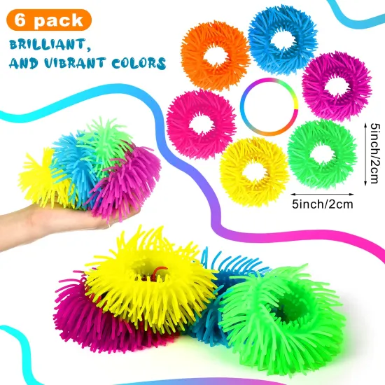 Flexible Stretchy Fidget Bracelet: TPR Elastic Bracelet and Puffer Ball Toy for Children